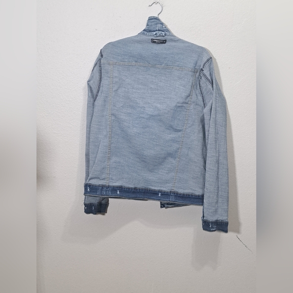 Roku Studio Distressed Light Wash Denim Jacket, Size 2XL - Picture 8 of 16